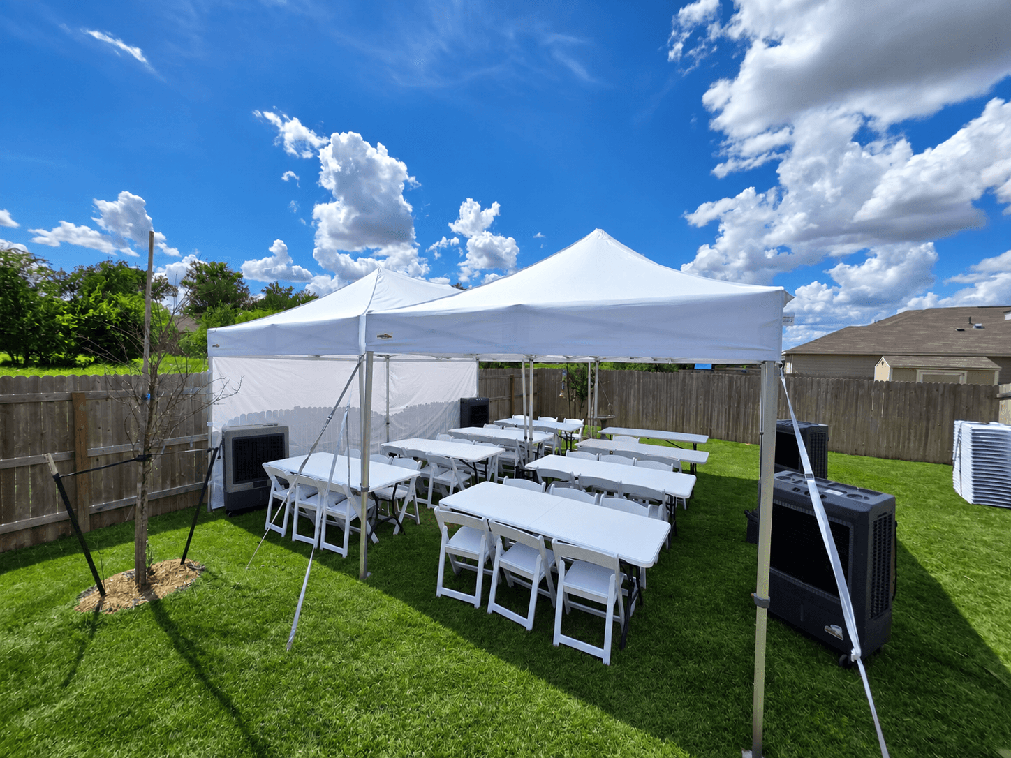 20×20 canopy tent setup