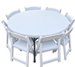 Round Table & 8 Premium Chair Set